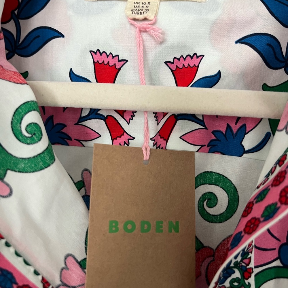 New Boden Alexa Floral Maxi Shirt Dress Ornamental Lattice - Picture 9 of 11